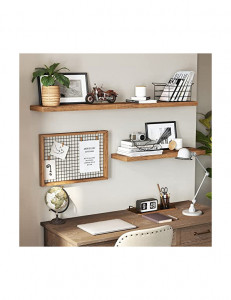 Raft de perete, Vasagle, Maro Rustic, LWS26BX, 60 x 20 x 3.8 cm - Img 3