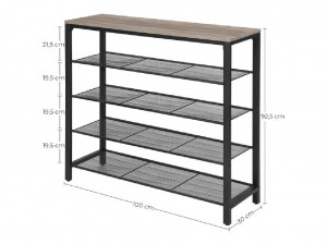 Raft Pantofi Vasagle, 100x30x92.5cm - Img 5