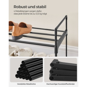 Raft pentru pantofi Songmics Gri 116x30x55 cm - Img 4