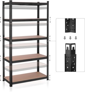 Raft Songmics, 5 rafturi, 180 x 90 x 40 cm, Negru, GLR040B01 - Img 8