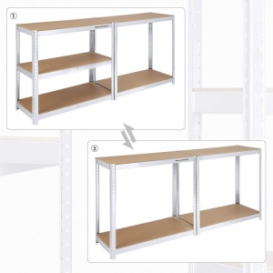 Raft Songmics, 5 rafturi, 40 x 90 x 180 cm, Silver, GLR40SV - Img 2