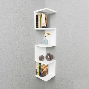 Raft Suspendat Zigzag Alb 25x25x109 cm - Img 4