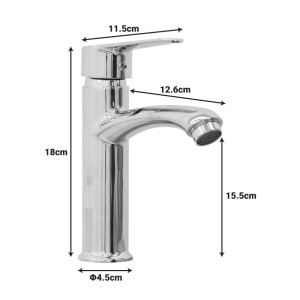 Robinet pentru lavoar, Mentis, Argintiu, 17x3x18 cm - Img 3