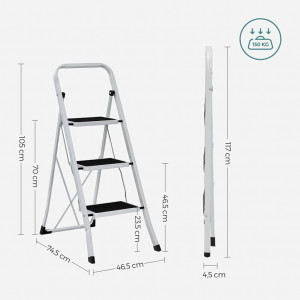 Scara cu treapta, Songmics, Alb, GSL03WT - Img 4