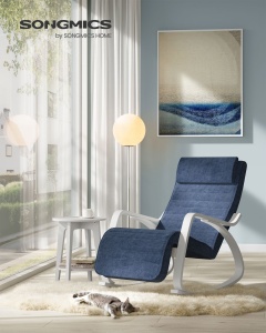Scaun balansoar Songmics Albastru 121.5x67x84 cm - Img 2