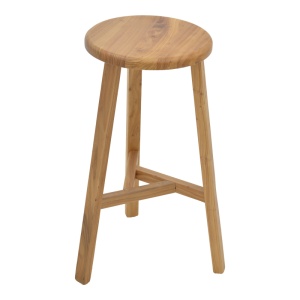 Scaun bar Fabrio lemn de ulm nuanta naturala 38x38x71 cm - Img 2