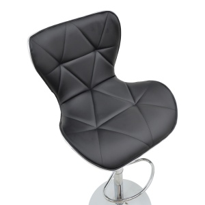 Scaun bar Jorine inaltime ajustabila negru piele ecologica PU si baza cromata 53x44x114 cm - Img 7