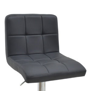 Scaun bar Remina inaltime ajustabila negru piele ecologica PU picior metalic cromat 44x44x112 cm - Img 7