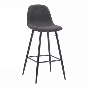 Scaun de bar Bella, Gri inchis, 41.5x49x108 cm