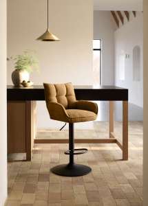 Scaun de bar MARILLA SELECT, Portocaliu, 53x99-114x52 cm - Img 4