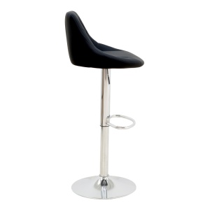 Scaun de bar reglabil pe inaltime Boronez Negru 47x49x112 cm - Img 4