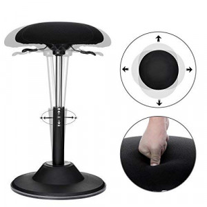 Scaun de bar, Songmics, Negru, 37x37x(50-70) cm - Img 4