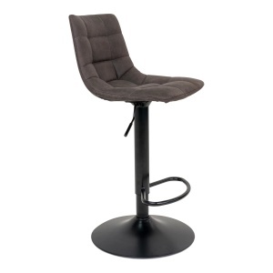Scaun de bar tapitat Middelfart, Gri inchis, 45x43x88/108 cm