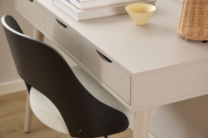 Scaun de birou Lucy, Bej, 89x48x55.5 cm - Img 3