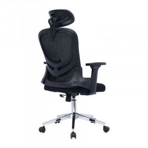 Scaun de birou manager Ignatius plasa negru - Img 2