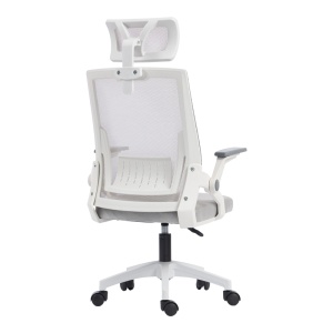 Scaun de birou, Plymot, Alb, 58x48x122 cm - Img 2