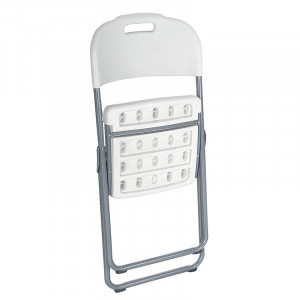 Scaun de camping pliabil Edison cu cadru metalic si plastic alb - Img 2