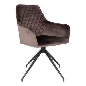 Scaun de dining rotativ Harbo, Maro, 62x56x89 cm, Catifea - Img 5