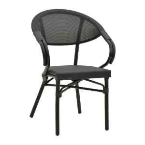 Scaun de grădină Isaia Negru 57x57x83 cm