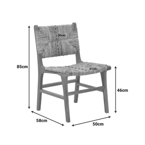 Scaun de gradina, Refane, Natural, 50x58x85 cm - Img 2