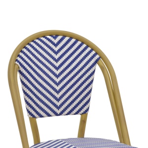 Scaun de gradina Uarmin aluminiu natural textilena albastru si alb 46x57x85 cm - Img 5