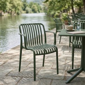 Scaun de gradina, Zoi, Verde inchis, 55.5x57.5x79 cm - Img 2