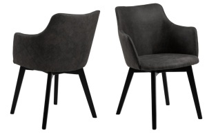 Scaun dining Bella, Gri, 80x62x59 cm - Img 4
