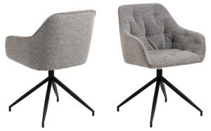Scaun dining Brooke, Gri, 82x57x54.5 cm - Img 3
