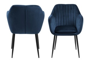 Scaun dining Emilia, Negru mat, 83x57x61 cm - Img 3