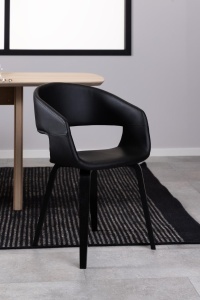 Scaun dining Nova, Negru, 77x49.5x52.5 cm