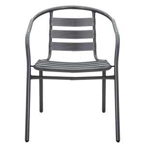 Scaun exterior Tade din metal de culoare gri inchis - Img 4