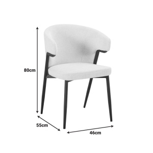 Scaun Ezande, Bej, 48x55x81.5 cm - Img 3