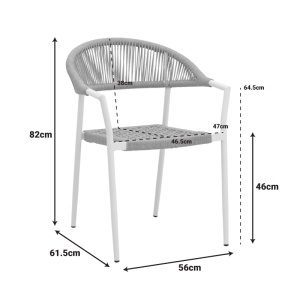 Scaun gradina, Ammos, Maro, 57x61x82 cm - Img 2