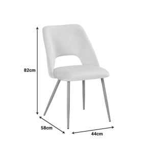 Scaun Nelda, Bej, 44x58x82 cm - Img 2