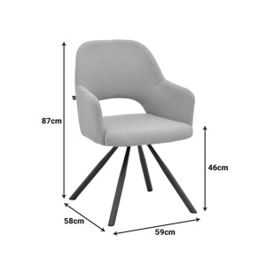 Scaun Verta, Antracit, 59x58x87 cm - Img 8