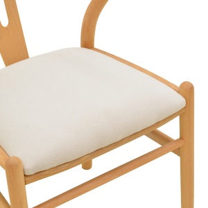 Scaun Wishbone, Bej, 51x58x73 cm - Img 8