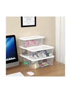 Set 12 cutii de depozitare pentru pantofi, Songmics, LSP12WT, Transparent - Img 6