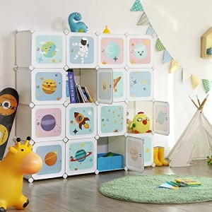 Set 15 cuburi modulare din plastic pentru depozitare, Songmics, Alb, 123x31x123 cm - Img 3
