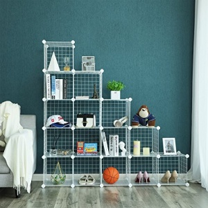 Set 16 cutii de depozitare, Songmics, Alb, 123x31x123 cm - Img 3