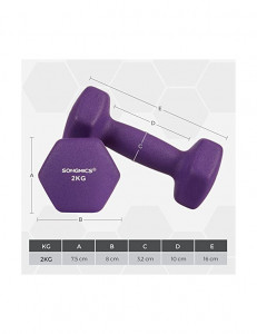 Set 2 gantere, Songmics, 2 x 2 Kg, Mov - Img 5