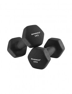 Set 2 gantere, Songmics, 2 x 5 Kg, Anti alunecare, Negru