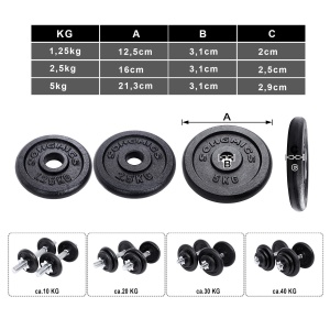 Set 2 gantere Songmics Negru 35x21.3x21.3 - Img 6