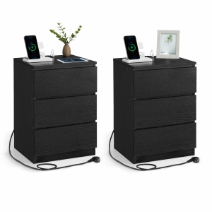 Set 2 noptiere Negru Vasagle 40x35x59 cm