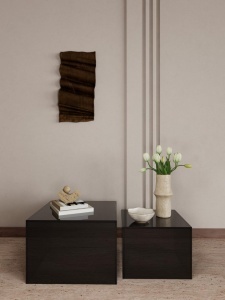 Set 2 piese Masute de cafea Dice, Gri, 35x50x50 cm
