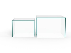 Set 2 piese Masute de cafea Dice, Transparent, 35x50x50 cm - Img 3