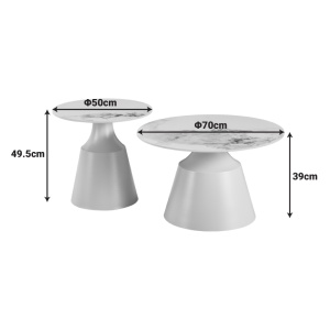 Set 2 piese Masute de cafea Sculpt, Cappuccino, 70x70x38 cm - Img 4