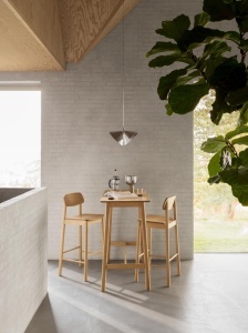 Set 2 piese Scaune de bar Barlow, Natural, 105x43.5x46.5 cm