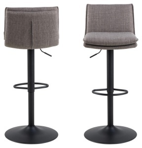 Set 2 piese Scaune de bar Flynn V2, Gri, 107x44x53 cm - Img 3