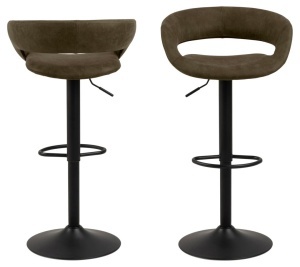 Set 2 piese Scaune de bar Grace, Verde, 101x54.5x48.5 cm - Img 3