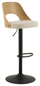 Set 2 piese Scaune de bar Lucy, Bej, 113x47x50.5 cm - Img 2